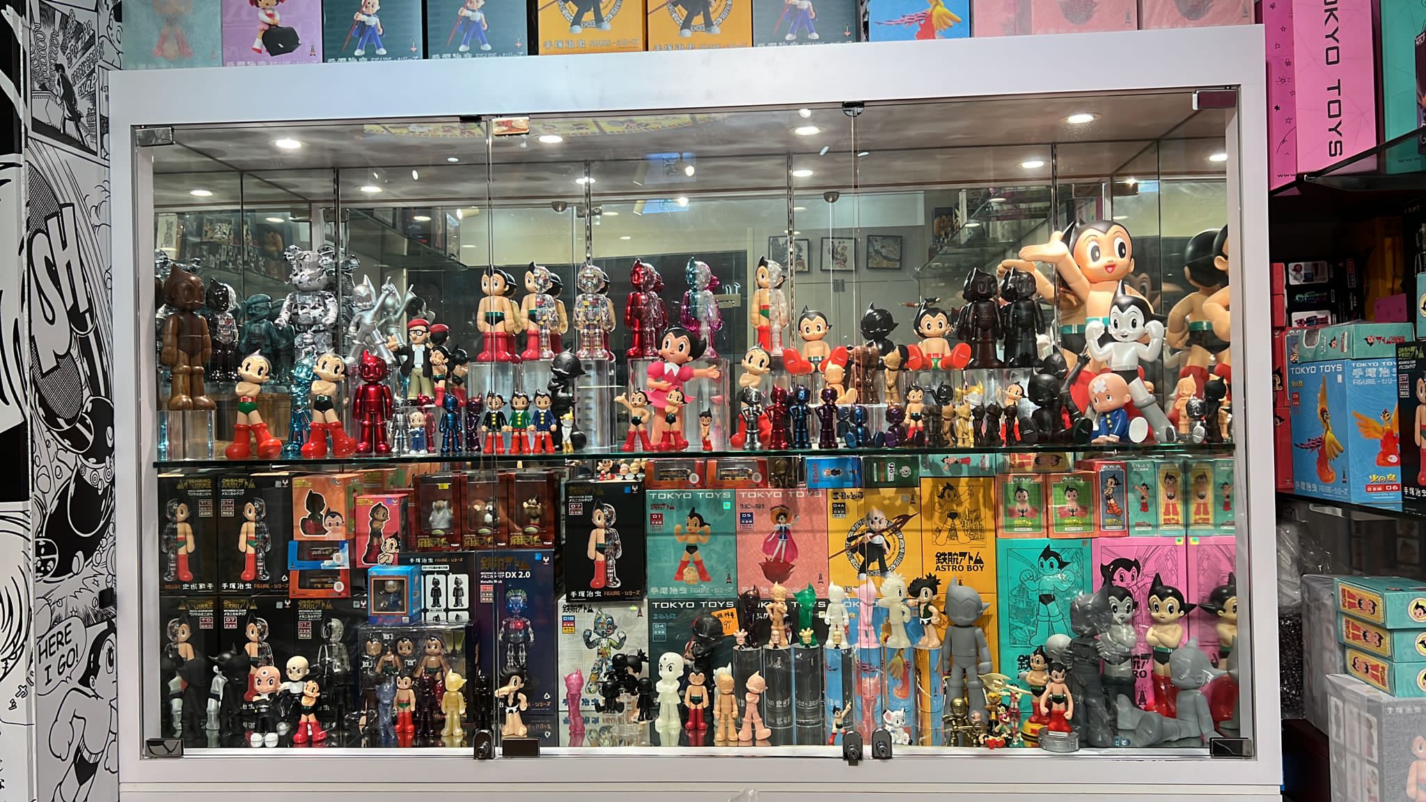 Japanese toy shop display filled with collectible figures